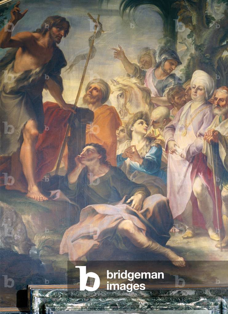 Sermon of Saint John the Baptist (Predica di San Giovanni Battista), by Stefano Maria Legnani known as Legnanino, 17th Century, oil on canvas