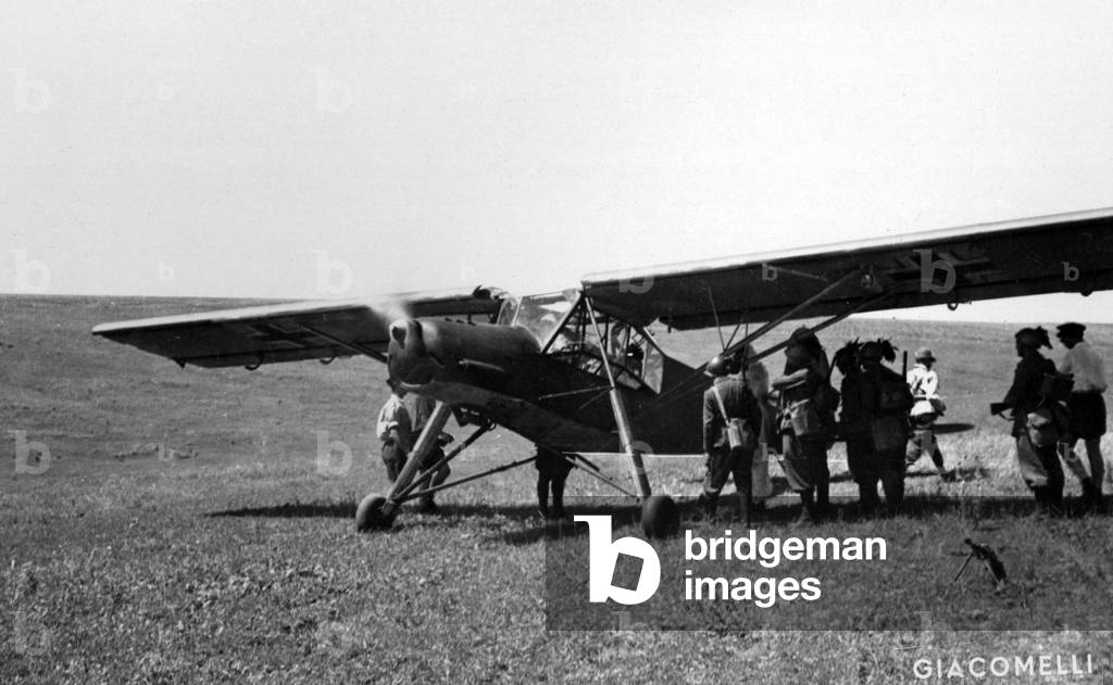 A 'Cicogna' plane about to take off