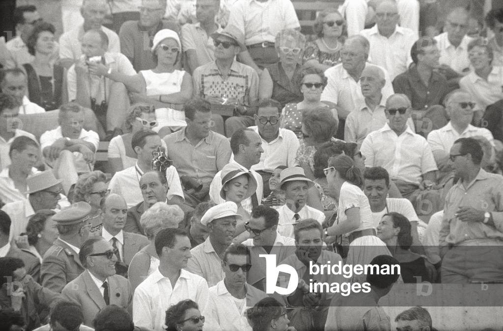The public crowd the stands of Olympic Stadium for Rome Games., 1960 (b/w photo)
