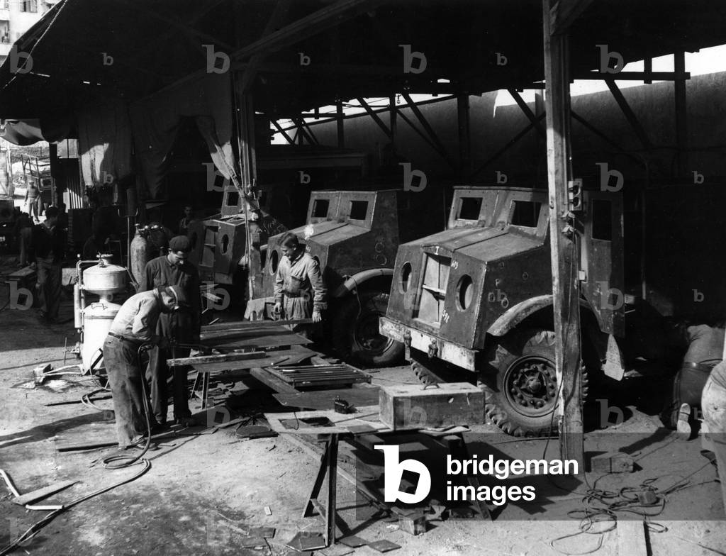 Trucks turned into armoured cars
