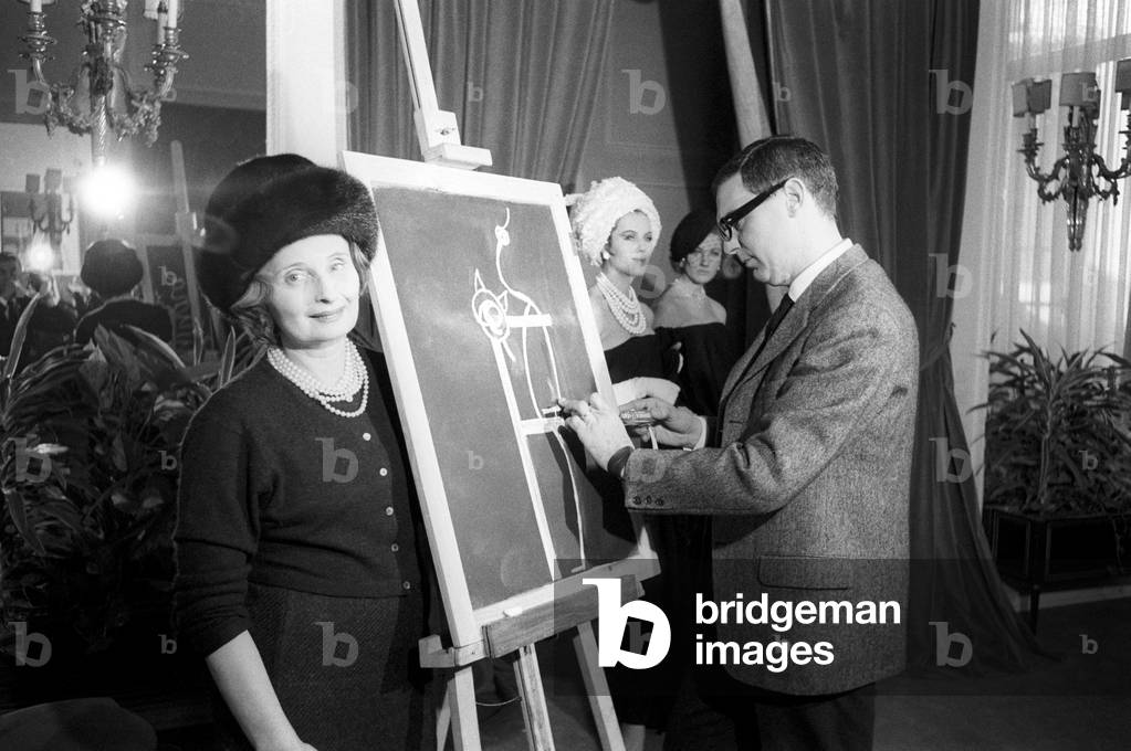 Biki and Alain Reynaud at the blackboard