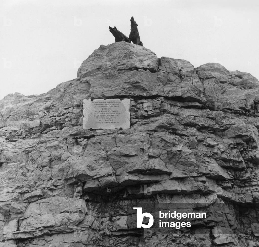 The monument to the 7th Infantry Division Wolves of Tuscany, Duino Aurisina, Italy