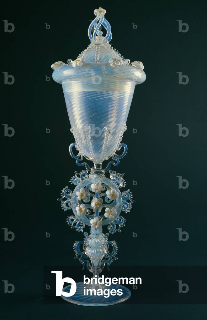 Goblet with lid (Calice con coperchio), 1878, girasol glass