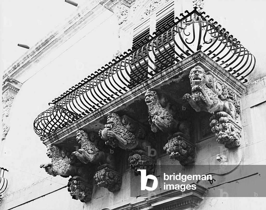 Nicolaci palace balcony (Balcone di palazzo Nicolaci), by Rosario Gagliardi, 1720, 18th Century