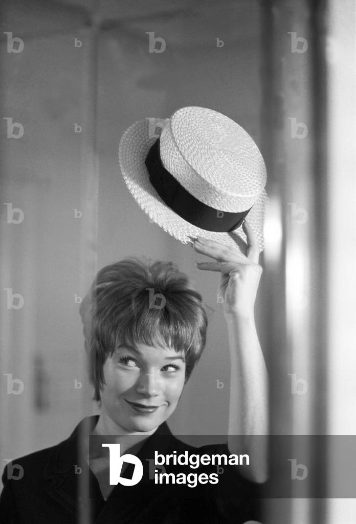 Shirley MacLaine in Rome, Italy, 1961 (b/w photo)