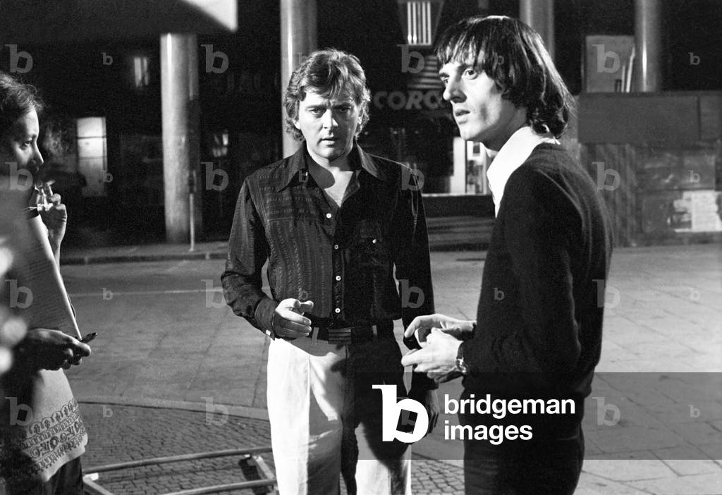 Dario Argento and David Hemmings on the set of Deep Red, Italy, 1975 (b/w photo)