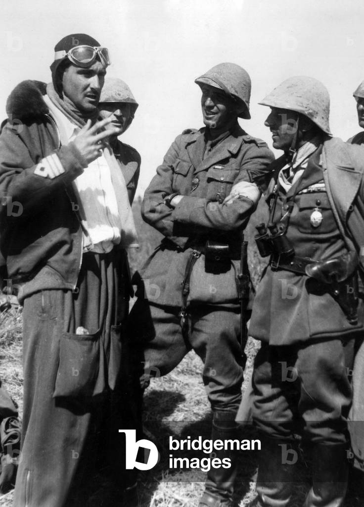Italian pilot talks to Romanian officers