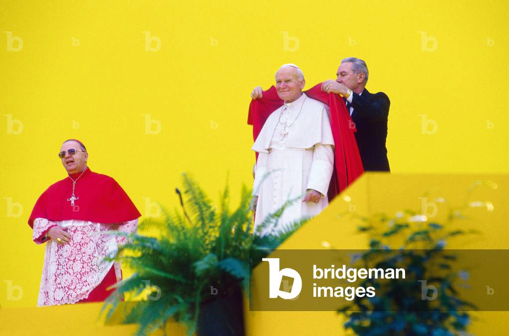 Pope John Paul II and Michele Giordano, Naples, Italy
