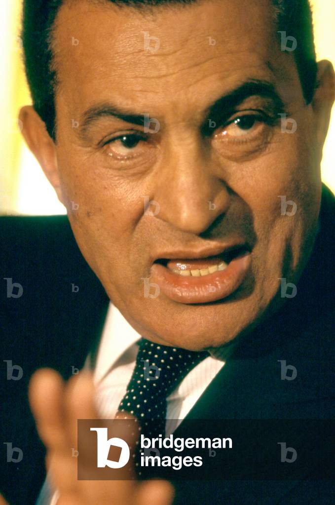 Close up of Hosni Mubarak, Cairo, Egypt