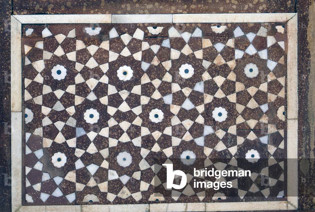 Marble inlay, by Mughal craftsmen, 1622-1628, 17th century, Agra, India (gemstone inlay on marble)