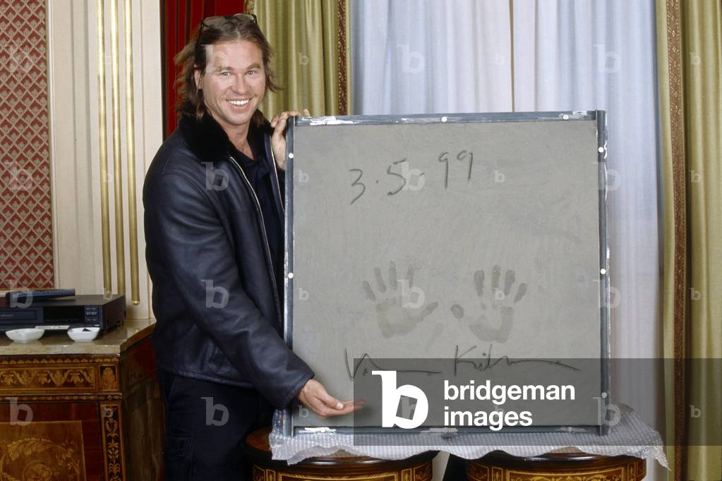 Val Kilmer shows his tile for the Italian Walk of Fame, Milan, Italy