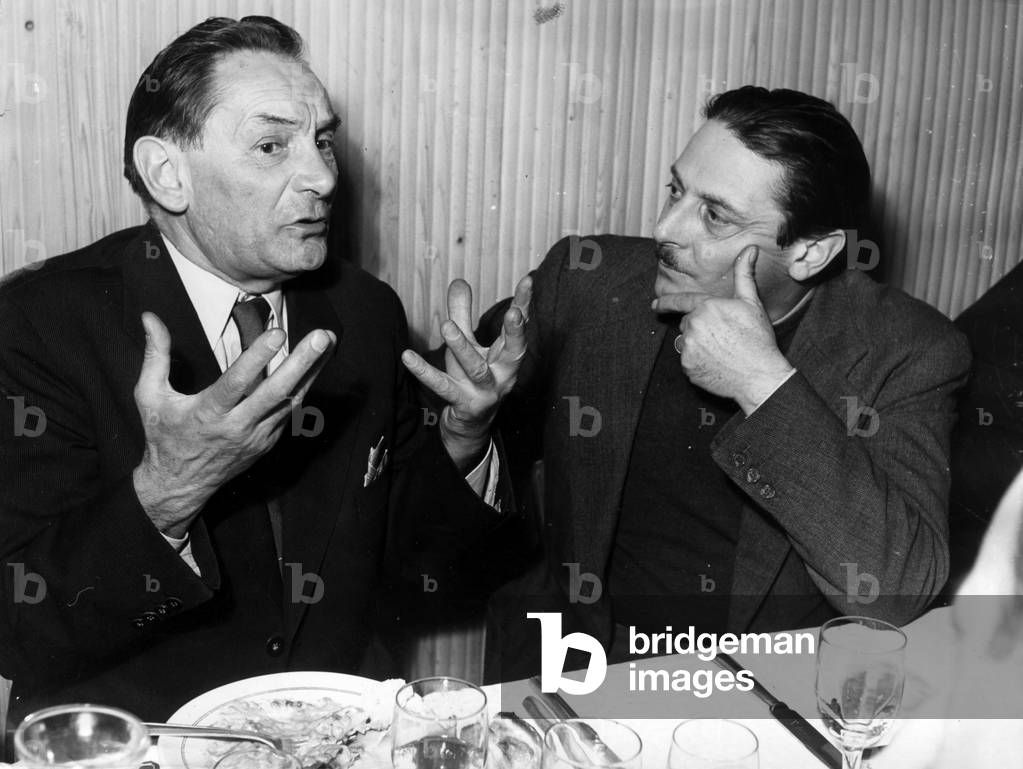 Vsevolod Pudovkin and Alessandro Blasetti at a trattoria