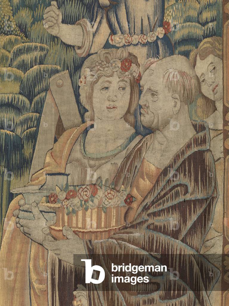 April (Aprile), by Benedetto da Milano upon drawing by Bramantino, c. 1503-1508, 16th century (tapestry)