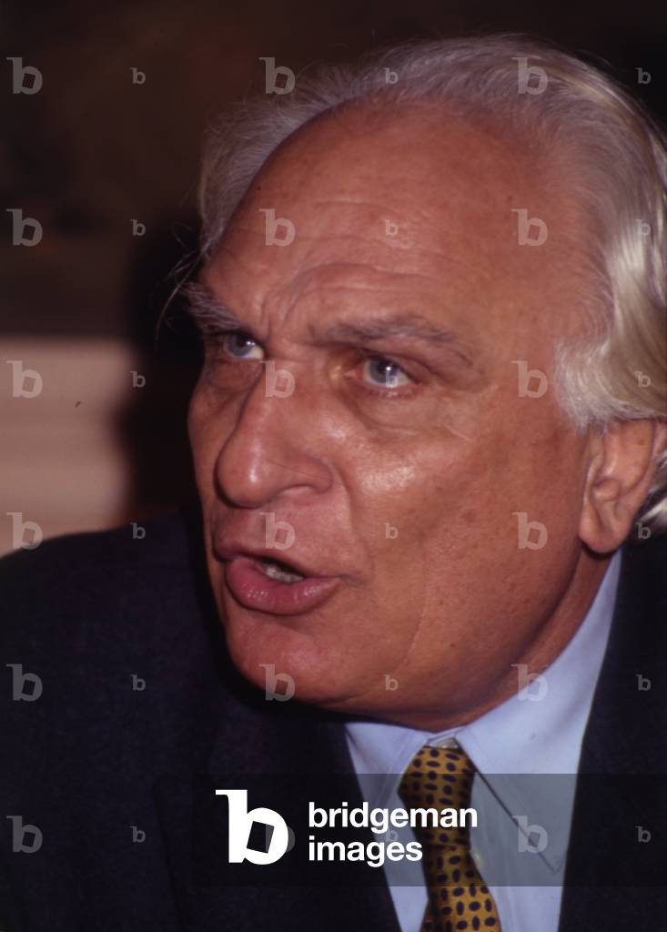 Marco Pannella speaking, Italy, 1990 (photo)