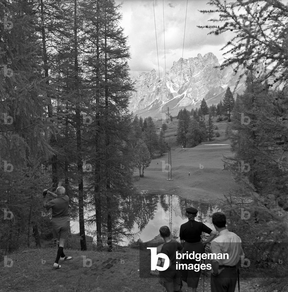 Bruno Ruffo playing golf, Cortina d'Ampezzo, Italy