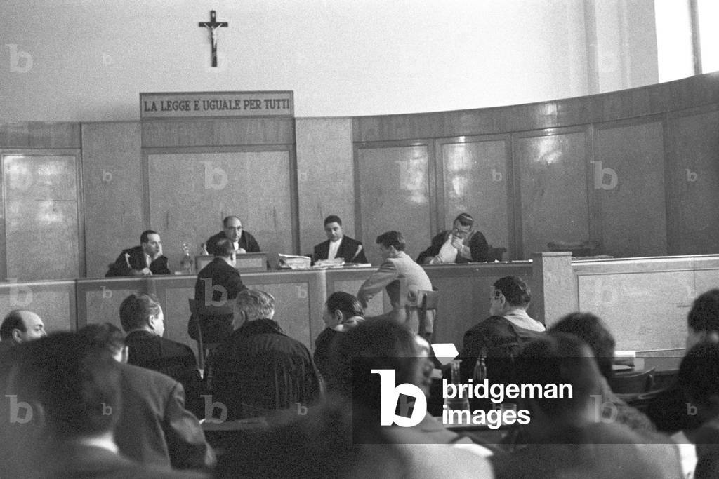 Chet Baker being sued for possession (b/w photo)