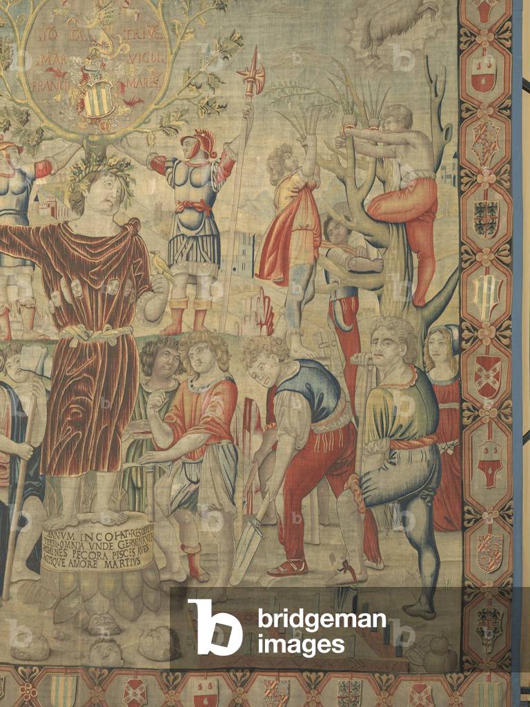 March (Marzo), by Benedetto da Milano upon drawing by Bramantino, c. 1503-1508, 16th century (tapestry)