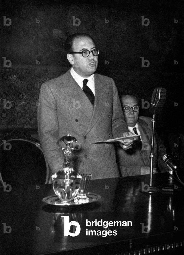 Franco Restivo giving a speech