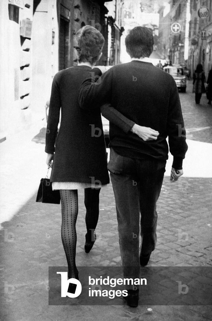 Audrey Hepburn walking with Andrea Dotti