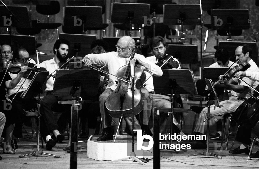 Slava Rostropovich playing the cello