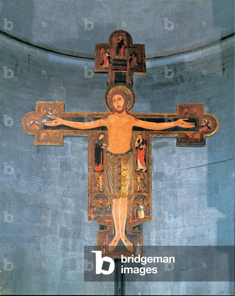 Crucifixion, (tempera on slightly sculpted panel)