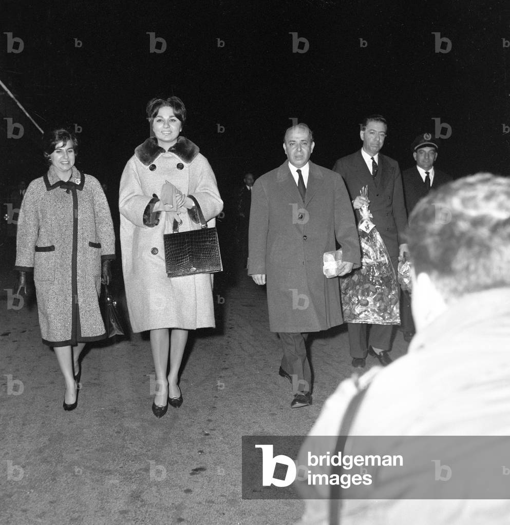 Mohammad Reza Pahlavi and Farah Diba, Italy, 1961 (b/w photo)