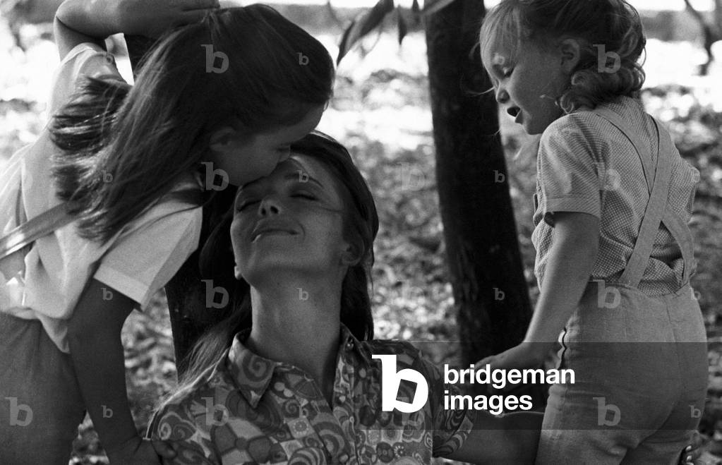Aba Cercato with her two little daughters, Rome, Italy