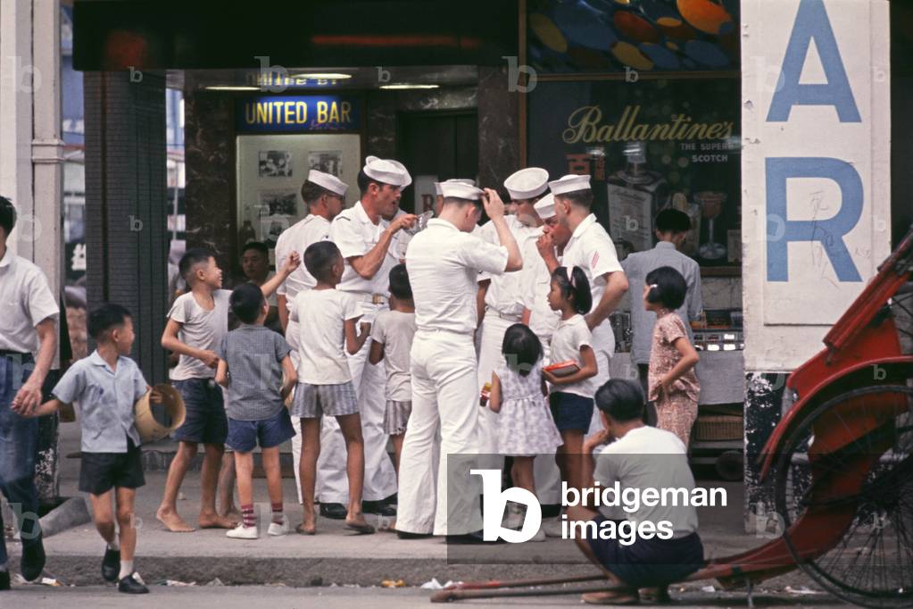 American sailors in Phuket, Thailand, 1987 (photo)