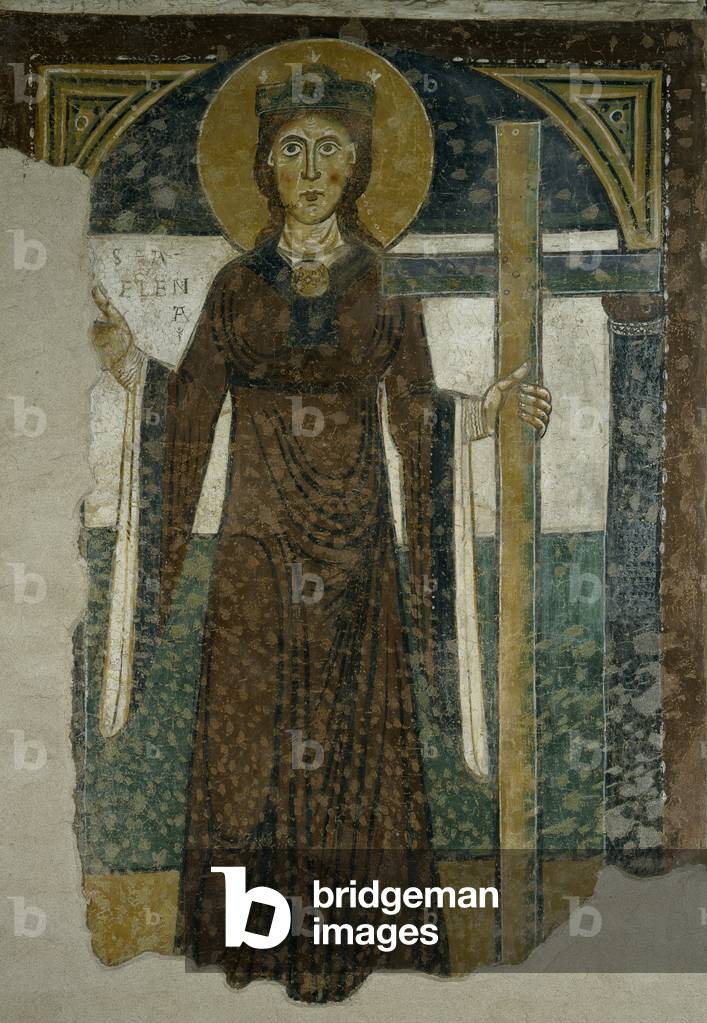 Saint Helena (Sant'Elena), by Lombard painter, 1200, 13th Century, fresco
