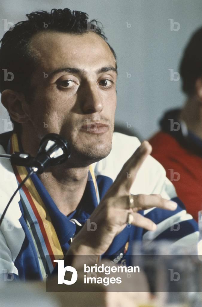 Pietro Menna during a press conference