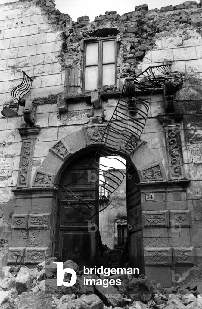 The ruins of the Palazzo Filangeri in Cutò in Santa Margherita di Belice