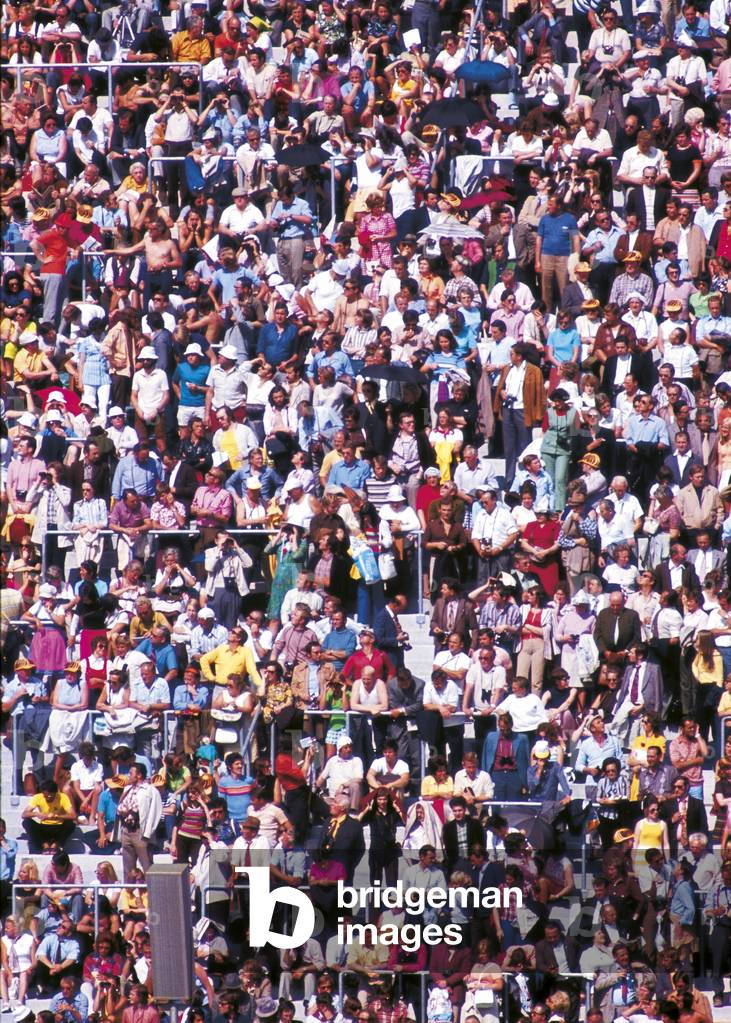 The public at the opening ceremony of the Olympic Games, Munich, Germany, 1972