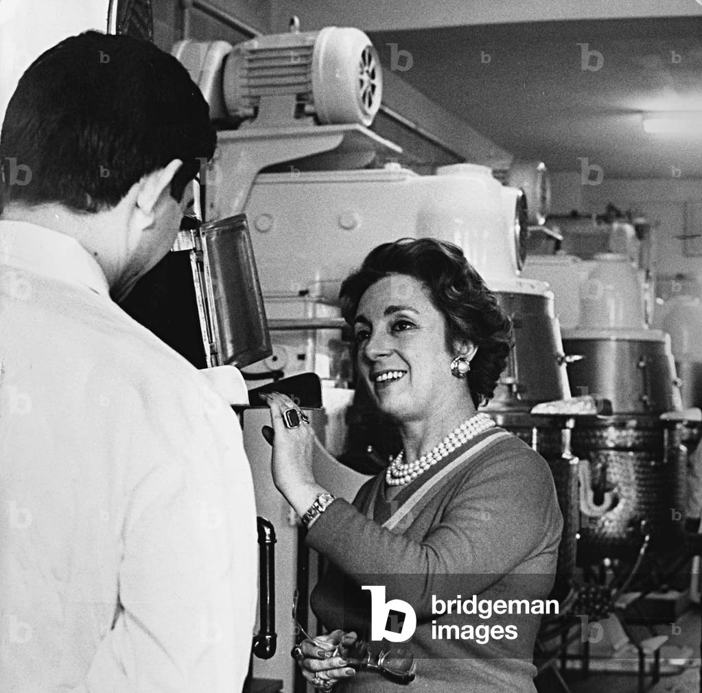 Elena Melik smiling, Italy, 1967 (b/w photo)