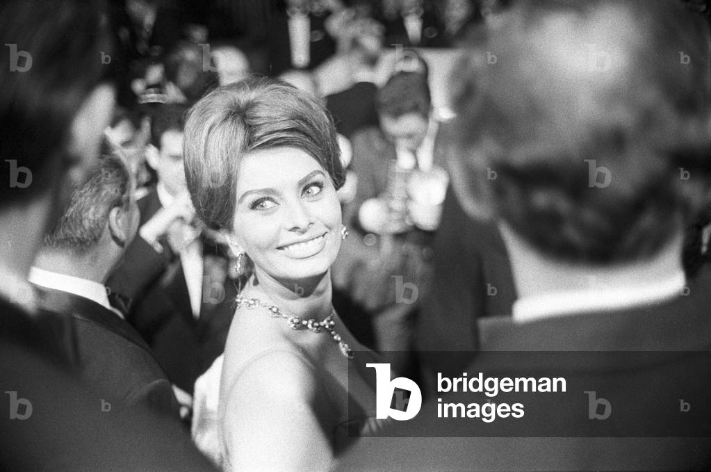 Sophia Loren at the 14th Cannes Film Festival, 1961 (b/w photo)
