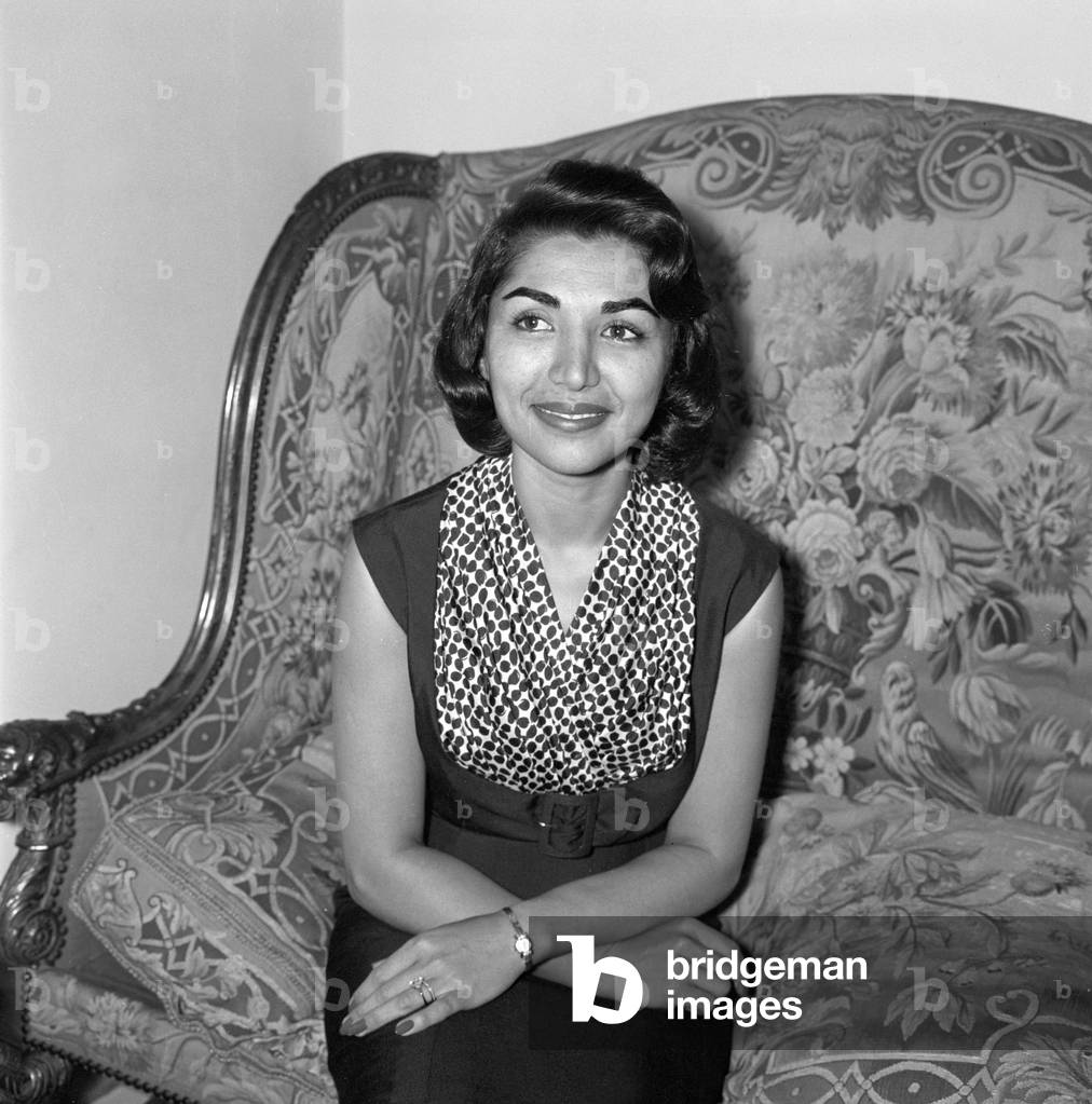 Fatimeh Pahlavi in Rome, Italy, 1960 (b/w photo)