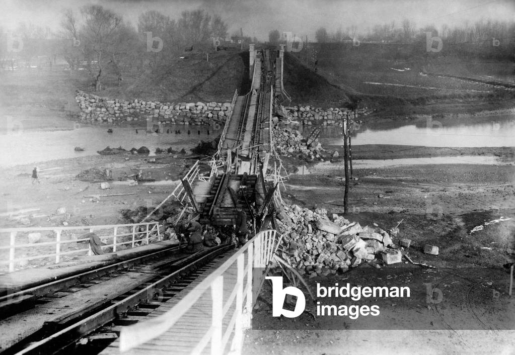 Bridge destroyed by the Romanians
