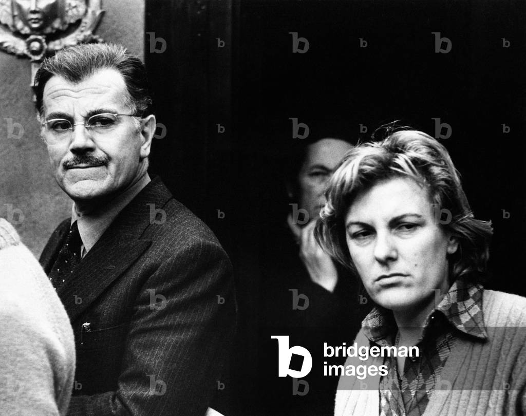 Gabriele Ferzetti and Liliana Cavani on the set of the film The Night Porter