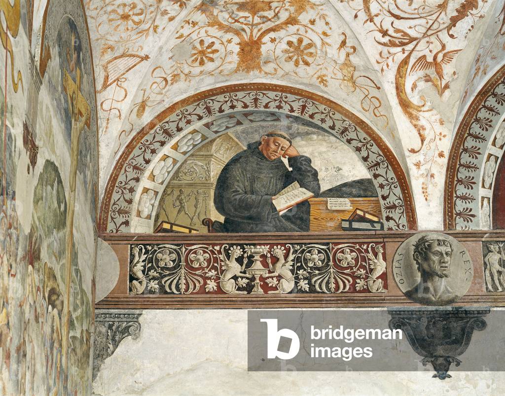 A reading friar (Frate intento alla lettura), by Giovanni Pietro da Cemmo, 1507, 16th Century, fresco