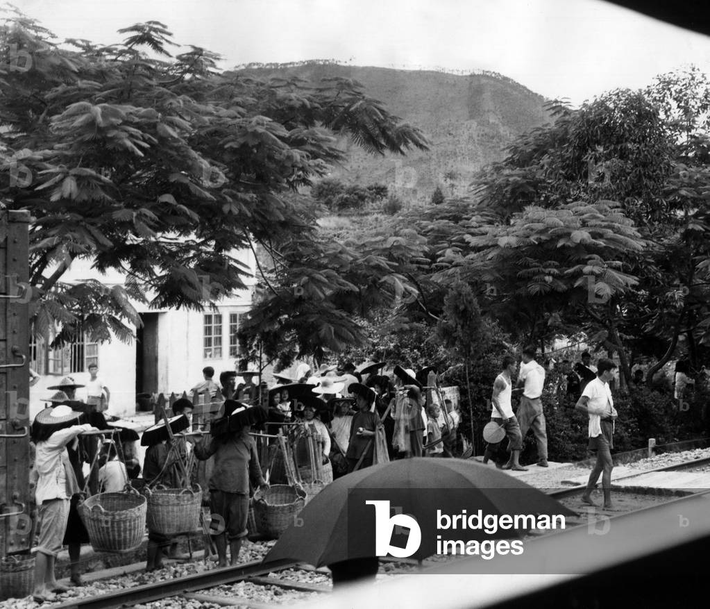Chinese women going to paddy fields