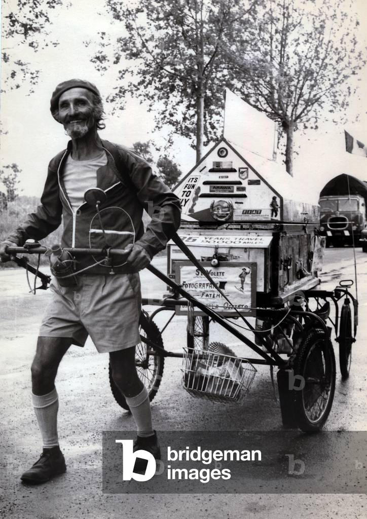 Canadian hippie, Italy, 1960 (b/w photo)