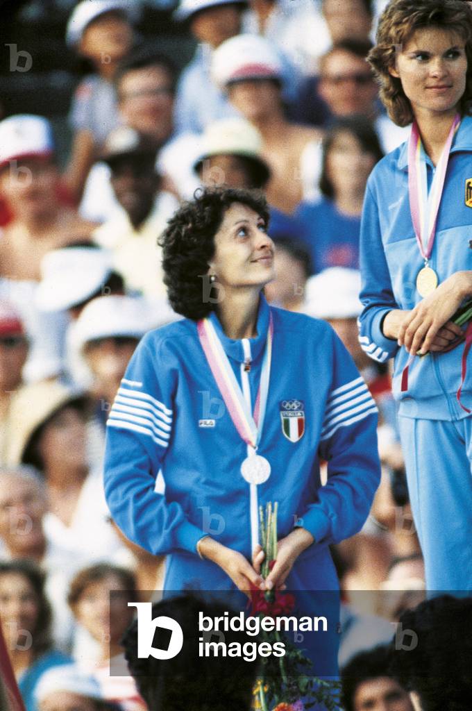 Sara Simeoni with Ulrike Meyfarth, Los Angeles, United States, 1984