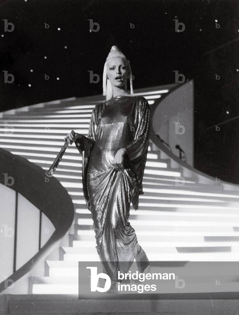 Patty Pravo singing Per una bambola at the 34th Sanremo Music Festival