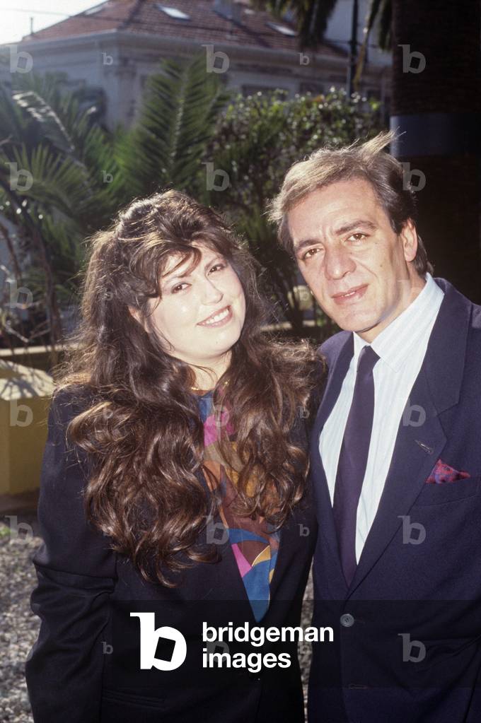 Mino Reitano and Patrizia Vernola smiling, Sanremo, Italy