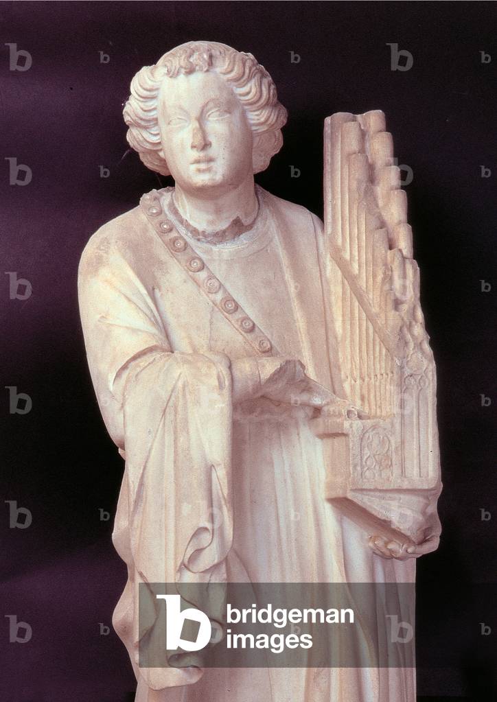 Angel with an organ, 1387 (marble)