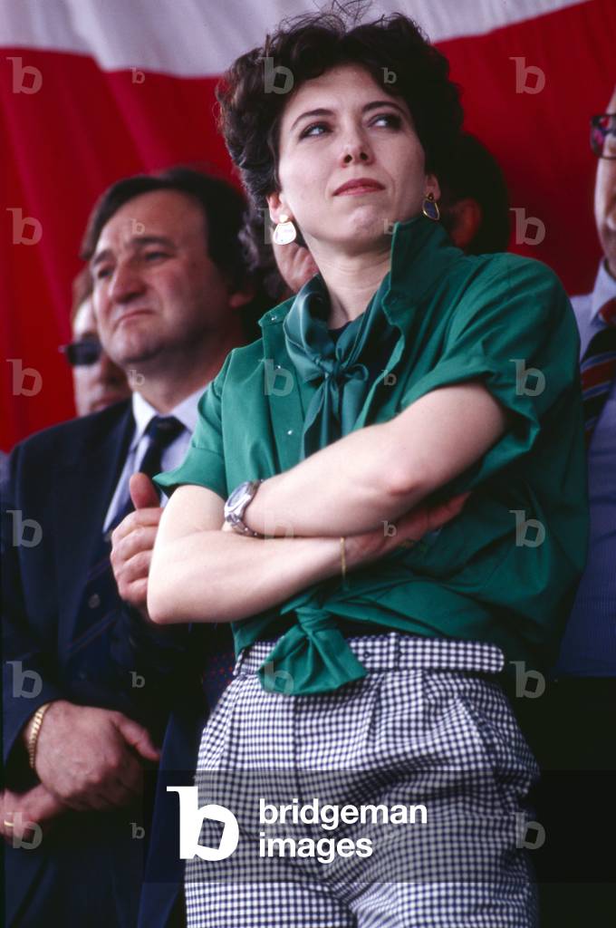 Irene Pivetti during a congress of the Lega Nord said Northern League