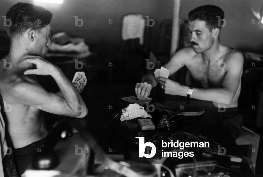 Airmen playing cards