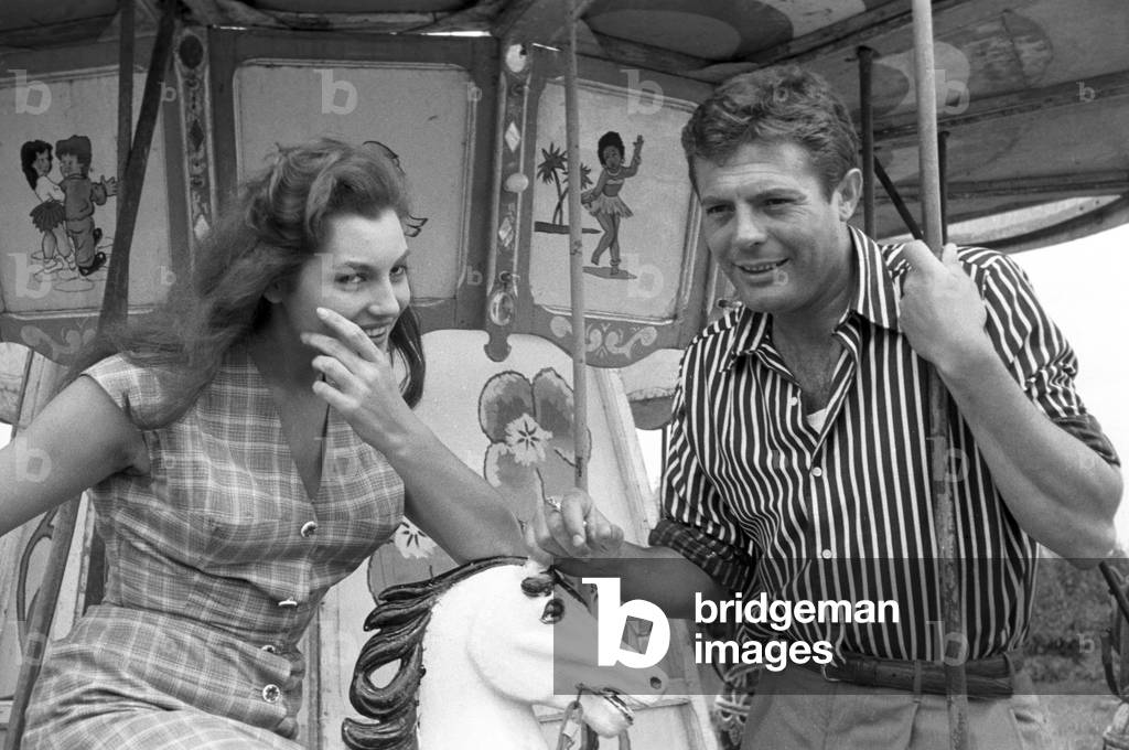 Marcello Mastroianni and Rosanna Schiaffino in the film Piece of the Sky, Italy, 1957 (b/w photo)