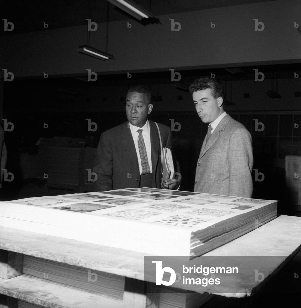 Richard Wright at Mondadori plant, Verona, Italy, 1957