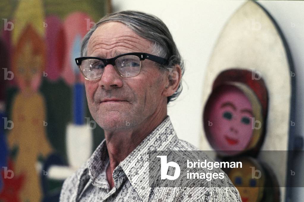 Henry Heerup at the Venice Biennale, Italy, 1972 (photo)