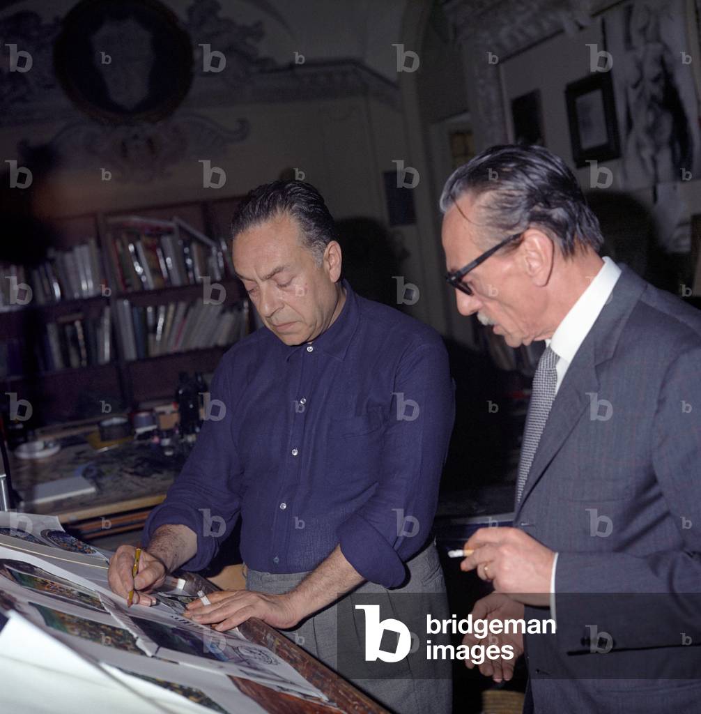 Eduardo De Filippo with Renato Guttuso, Italy, 1967 (photo)